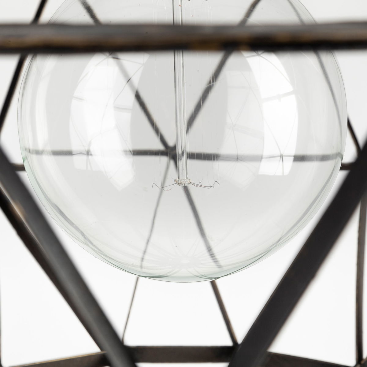 Dyson I 18x18 Black Metal Triangular Orb Pendant Light, by Mercana, 18" length x 18" width x 18" height View 7
