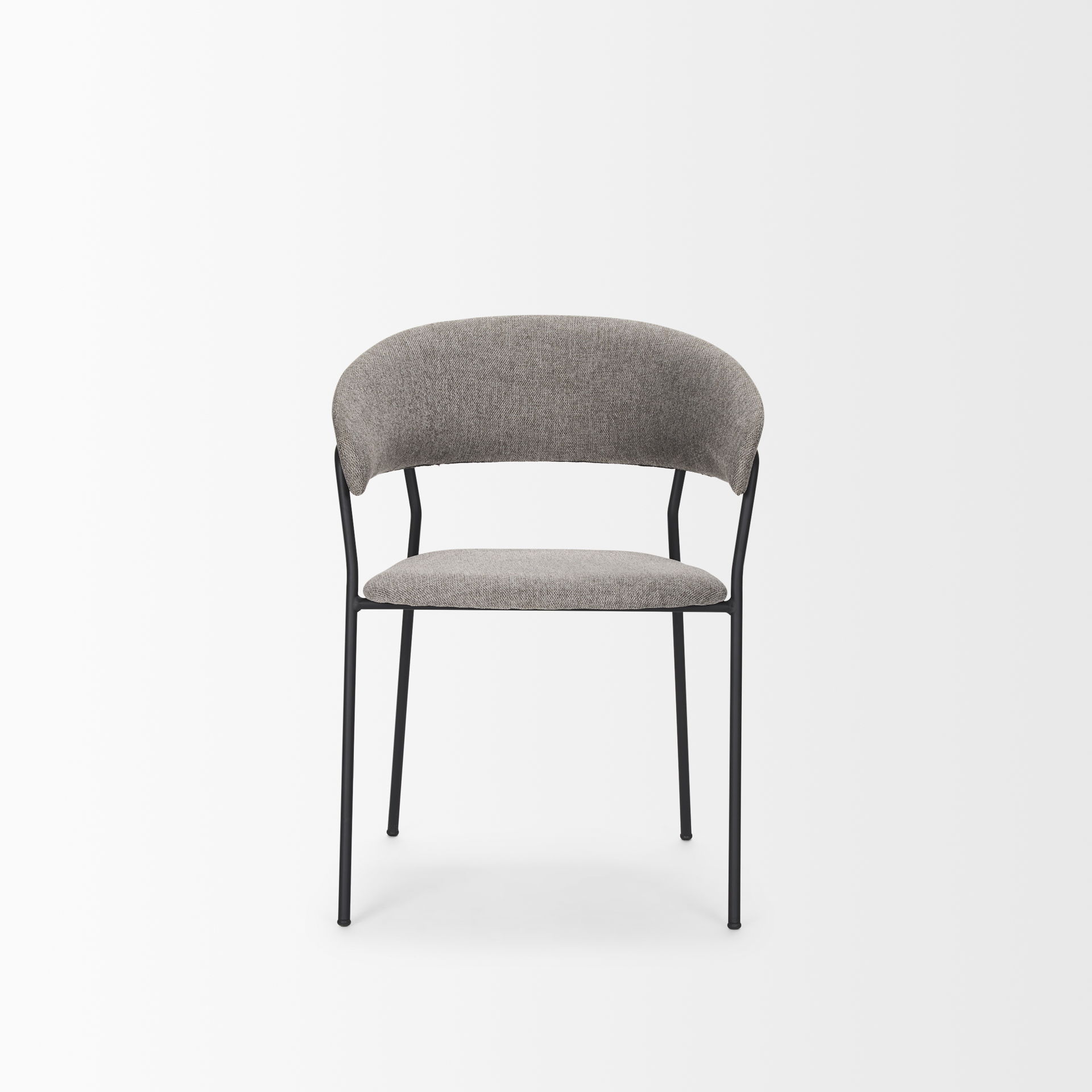 Carolyn Dining Chair with Gray Fabric & Matte Black Metal large image 