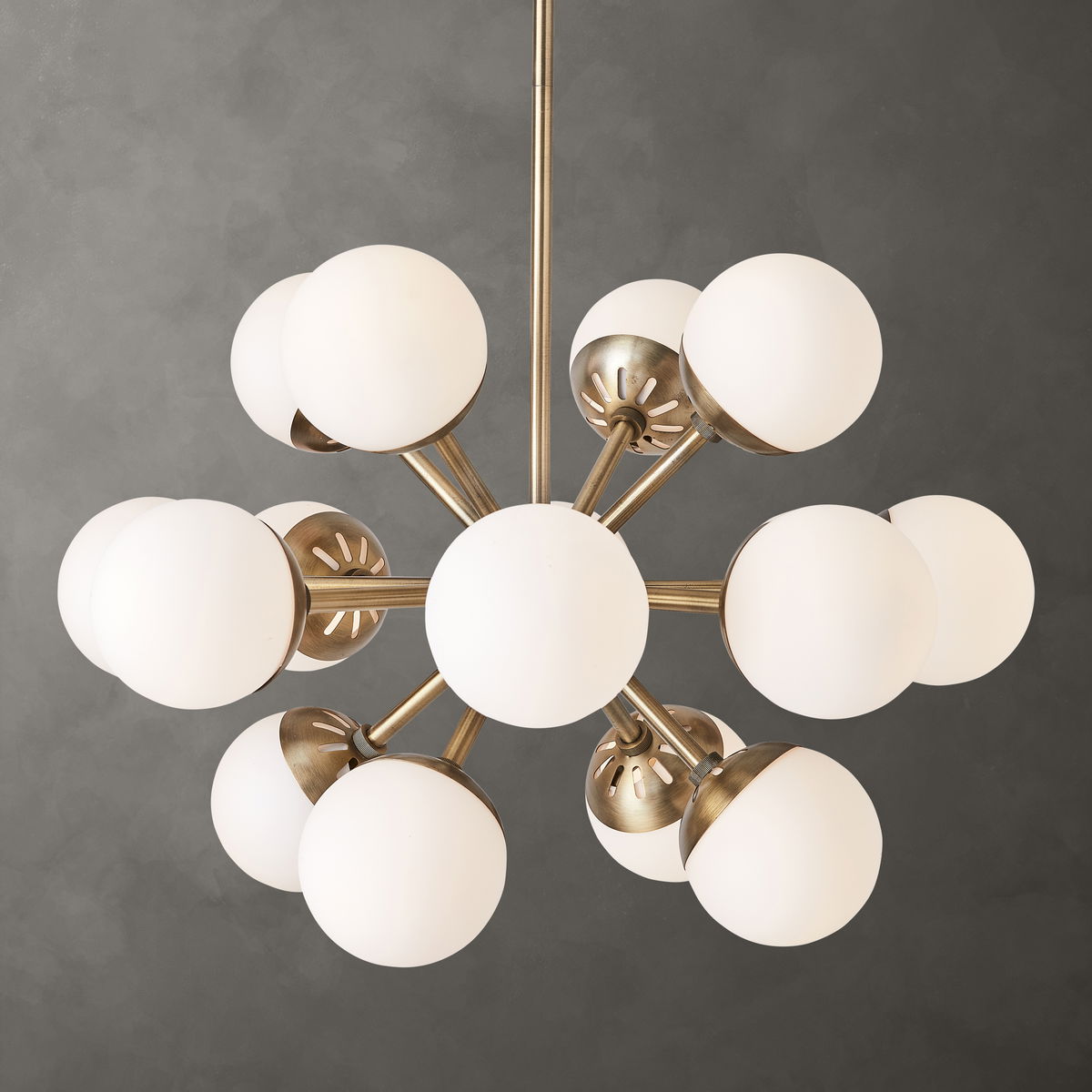 Droplet 16 Light Sputnik Chandelier, by Uttermost, 28.12" width x 17.12" height x 28.12" diameter View 9