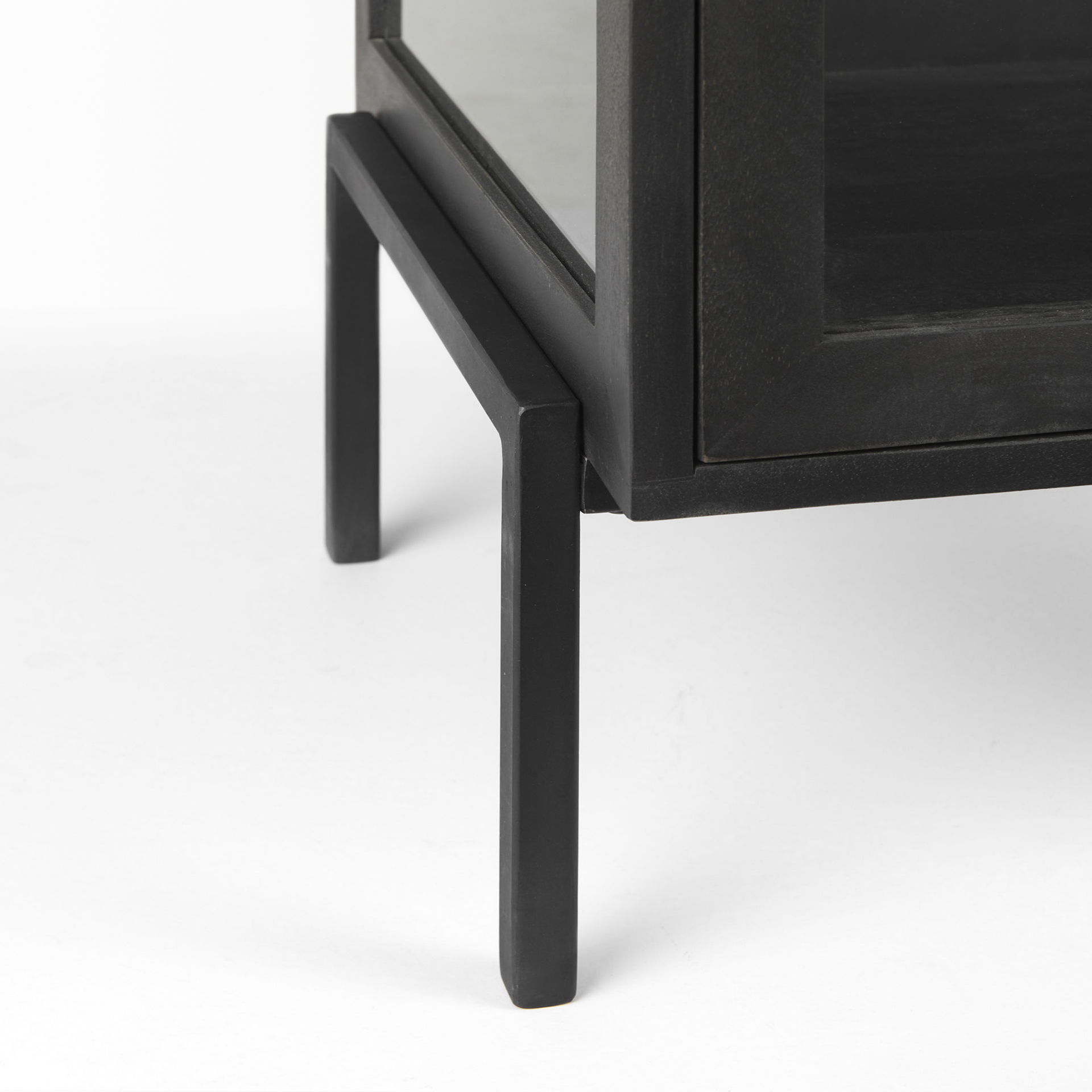 Arelius 20L x 18W x 26H Black-Brown Wood with Black Metal Frame End/Side Table large image 