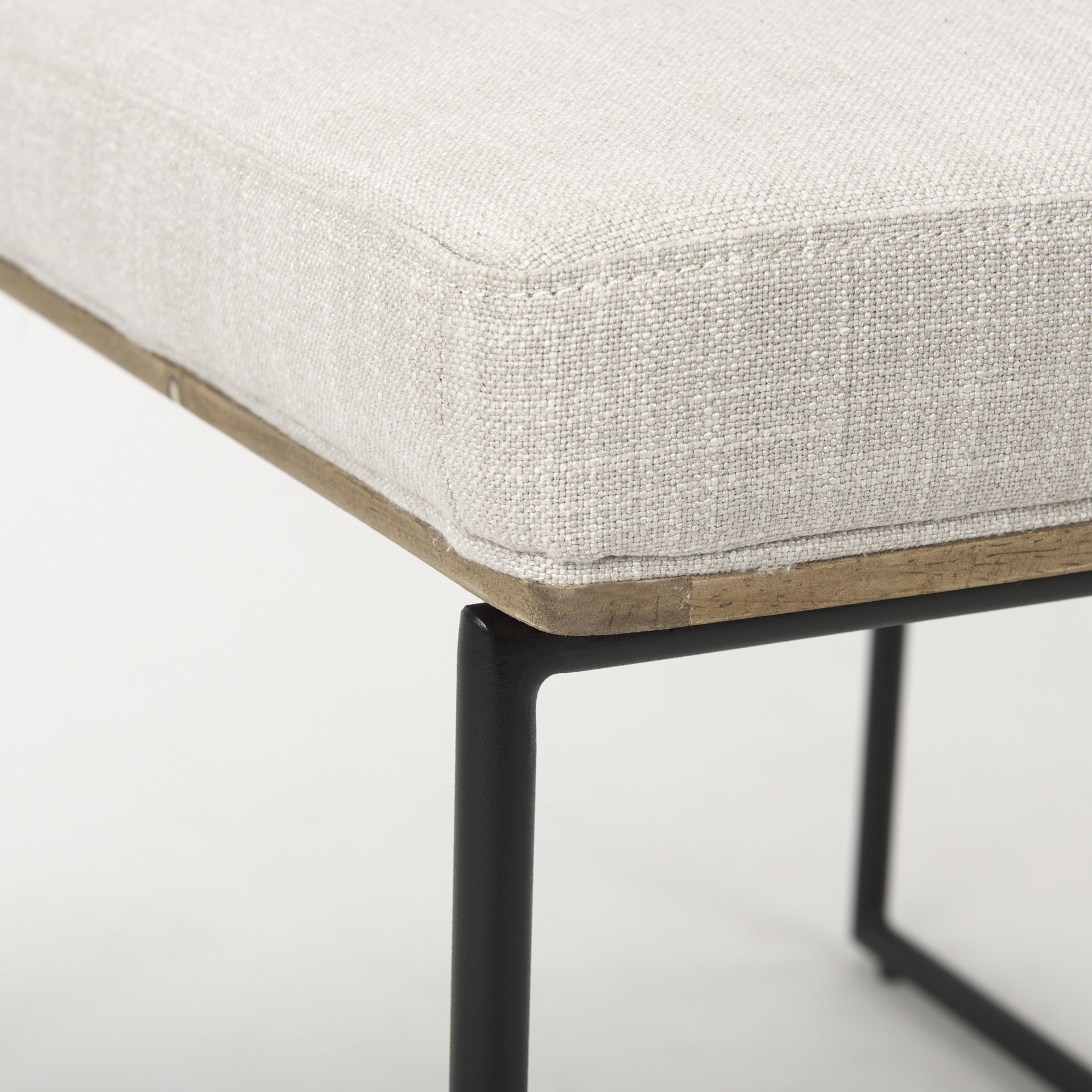 Stamford Beige Upholstered Seat with Wood Back, Black Metal Frame Dining Chair large image 