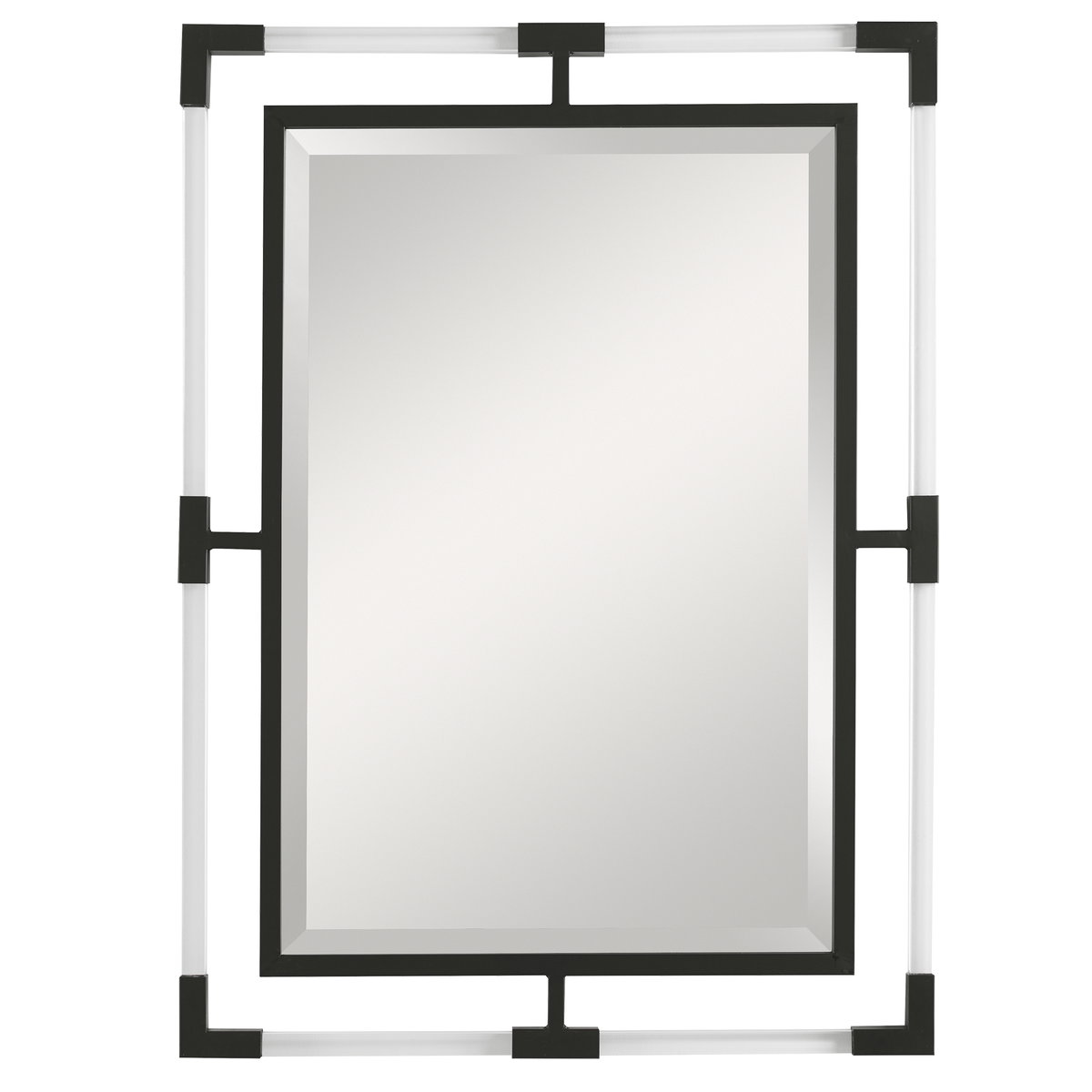 Balkan Black Iron Mirror, by Uttermost, 27.5" width x 37.5" height x 1.12" depth View 1