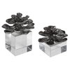 Indian Lotus Metallic Silver Flowers Set/2, Decorative by Uttermost, 6.25" width x 7" height x 6.25" depth thumbnail 4