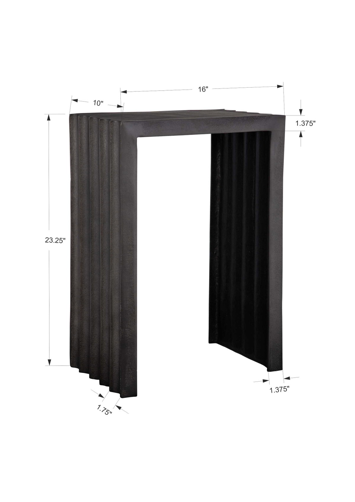 In The Groove Aluminum Accent Table, Side & End Table by Uttermost, 16" width x 23" height x 10" depth View 3