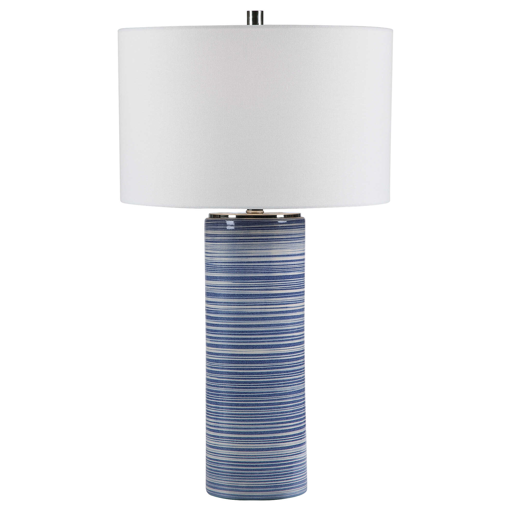 Montauk Striped Table Lamp, by Uttermost, 16" width x 28.5" height x 16" depth View 1