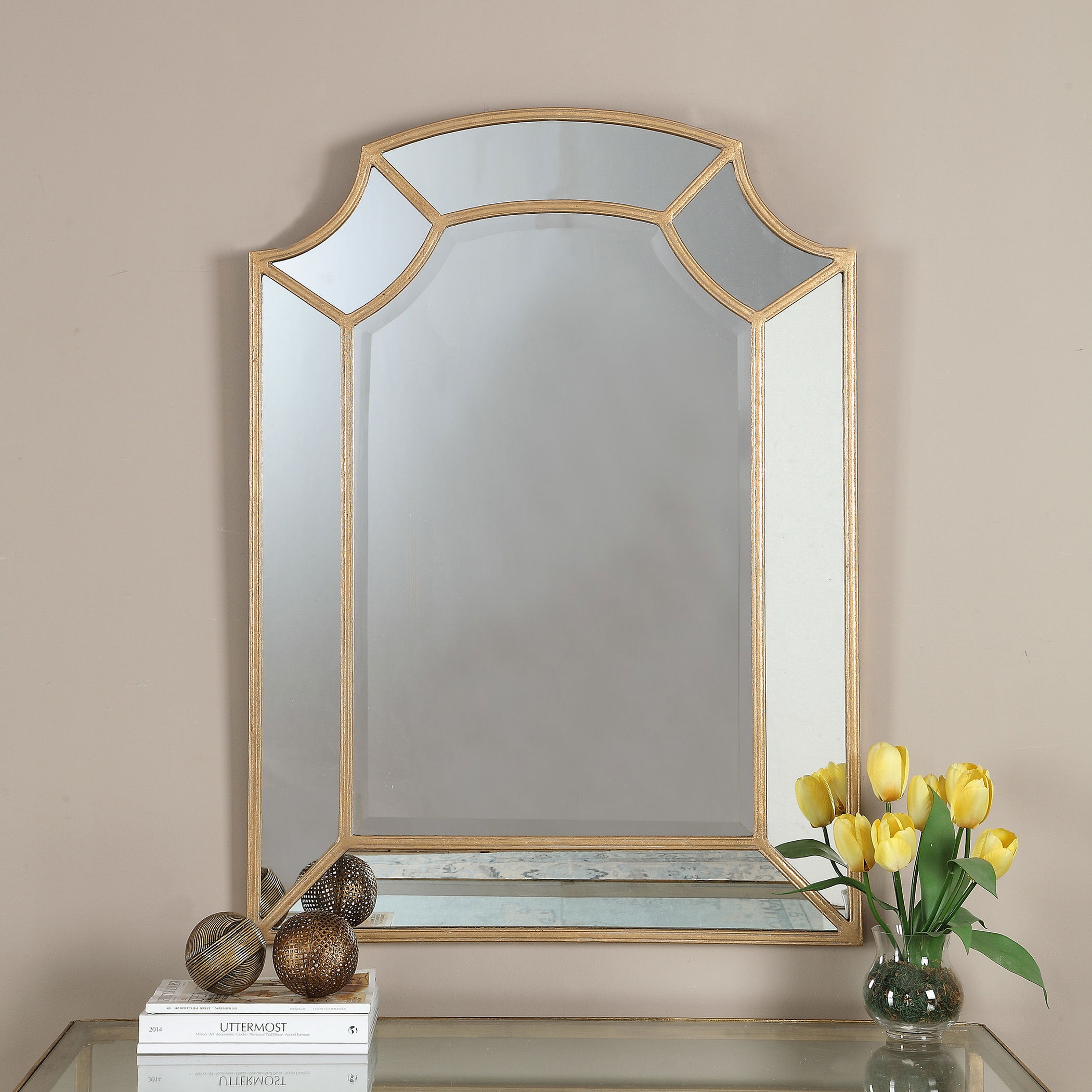 Francoli Gold Arch Mirror large image 