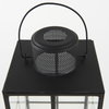 Gamfield  Medium Black Metal and Glass Lantern, Lighting by Mercana, 6.1" length x 6.1" width x 13.39" height thumbnail 10