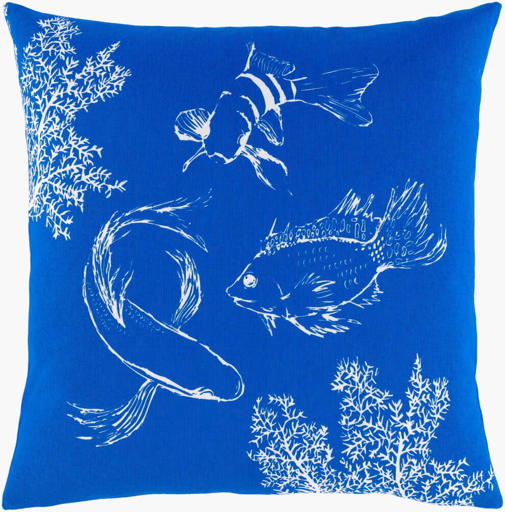 Sea Life Accent Pillow Down, Decorative Pillow by Surya, 18" length x 18" width