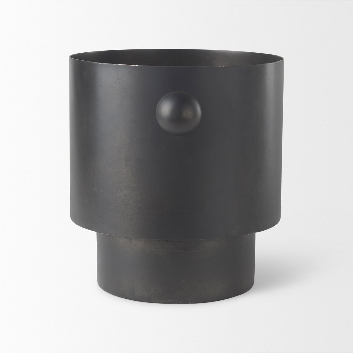 Juno 8.5H Large Black Iron Vase, by Mercana, 11" length x 8" width x 8.5" height View 5