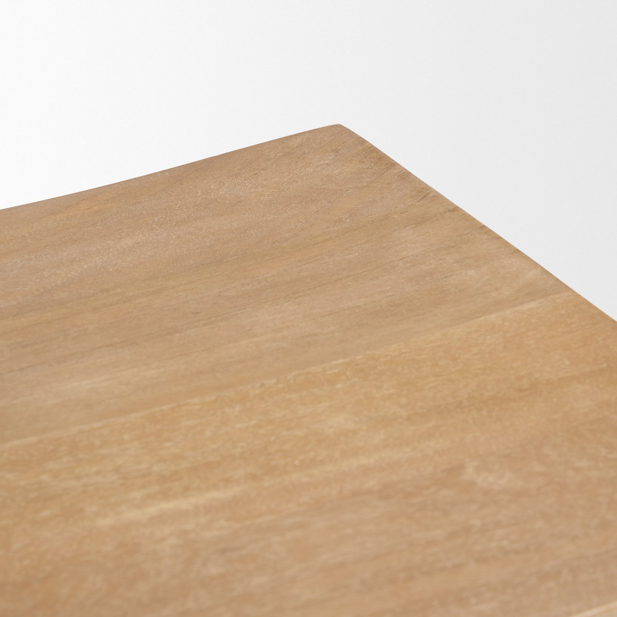 Taniel Light Brown Wood with Black Metal Stool, Ottoman by Mercana, 23.25" length x 16" width x 17" height View 6