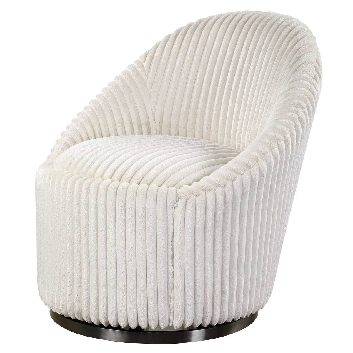 Crue White Swivel Chair, Accent Chair by Uttermost, 29" width x 32" height x 31" depth View 6