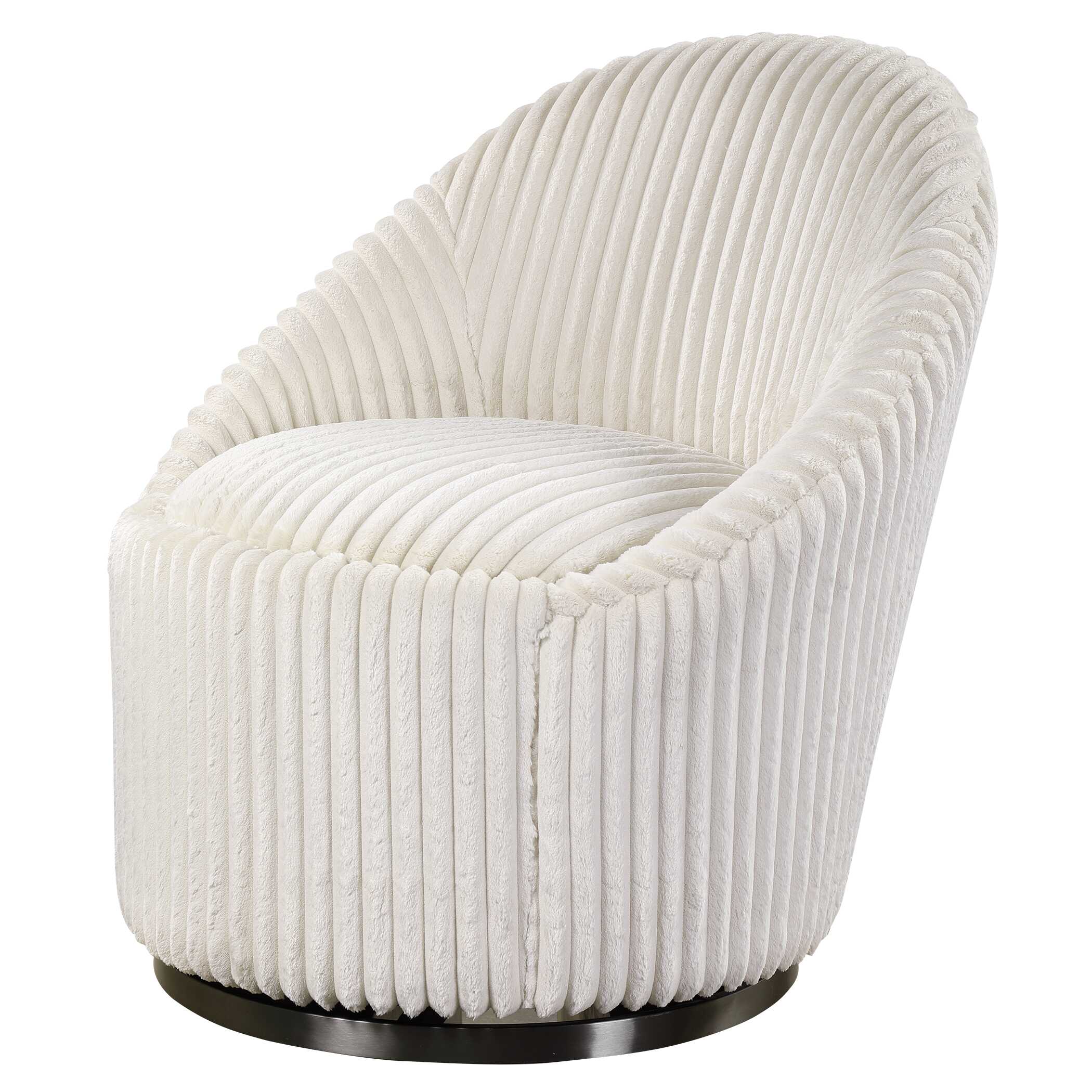 Crue White Swivel Chair, Furniture by Uttermost, 29" width x 32" height x 31" depth View 6