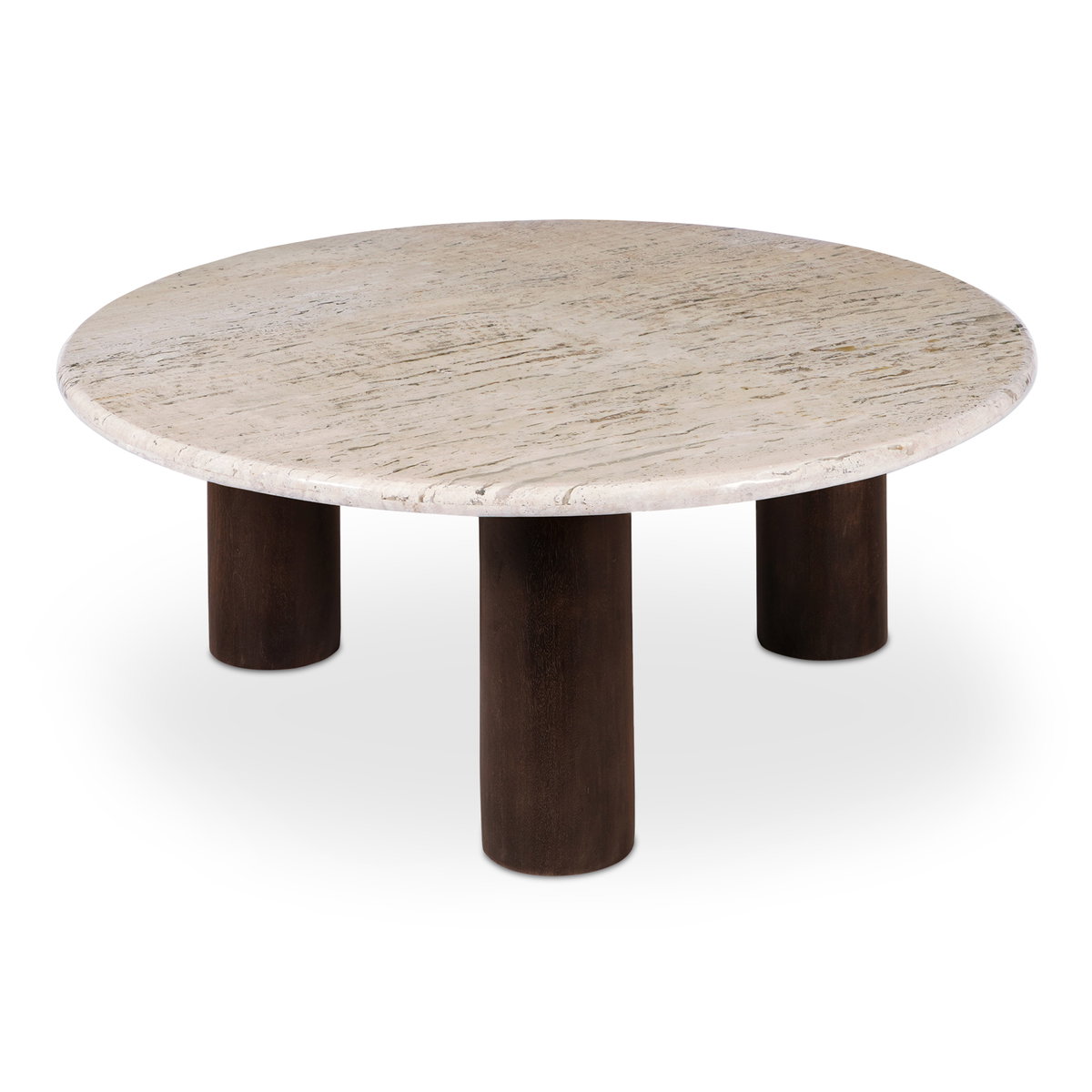 Landon Coffee Table Beige Travertine, by Moe's Home, 42" width x 16.14" height x 42" depth View 2
