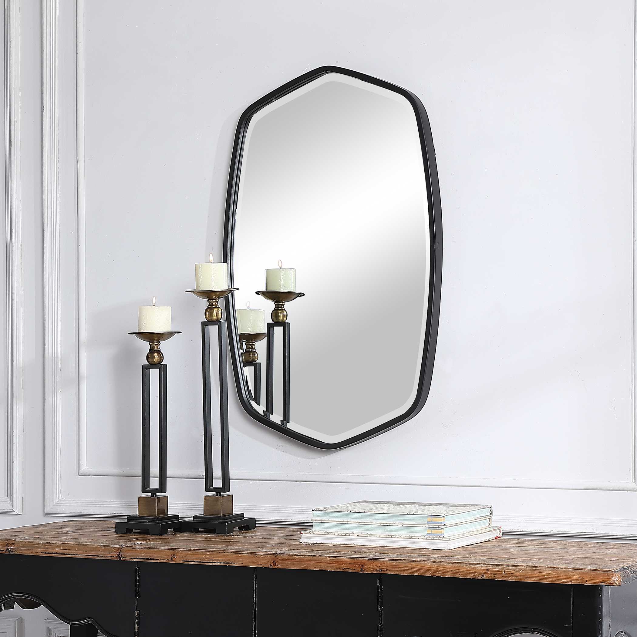 Duronia Black Iron Mirror, by Uttermost, 22.25" width x 36.13" height x 1.75" depth View 4