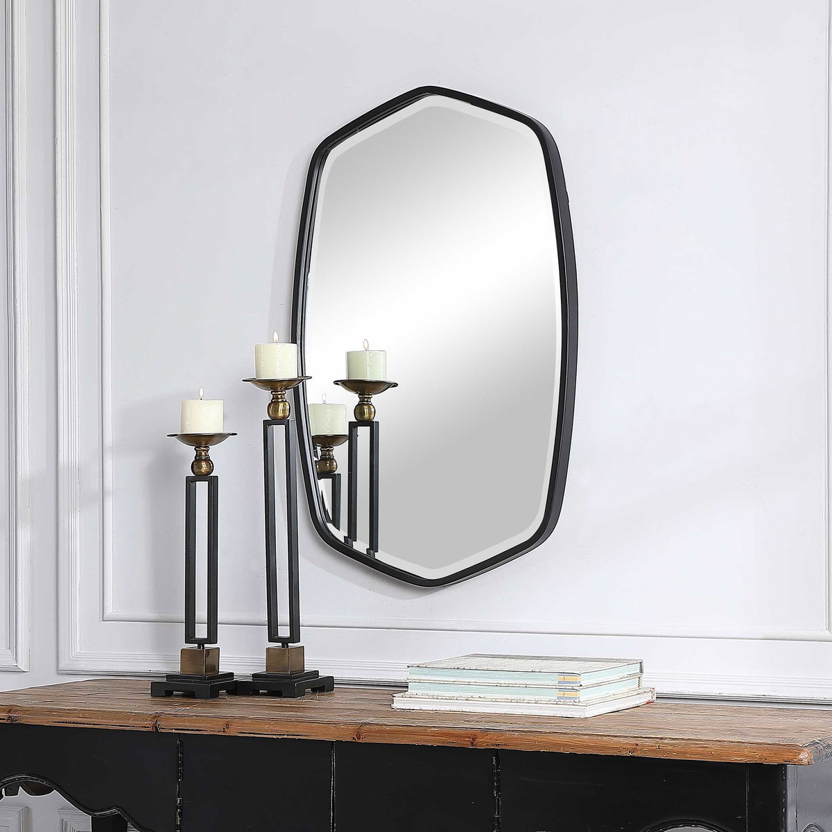 Duronia Black Iron Mirror, by Uttermost, 22.25" width x 36.13" height x 1.75" depth View 4