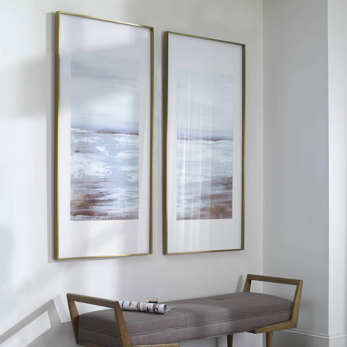 Coastline Framed Prints Set/2, Art by Uttermost, 27.5" width x 57.5" height x 2" depth View 4