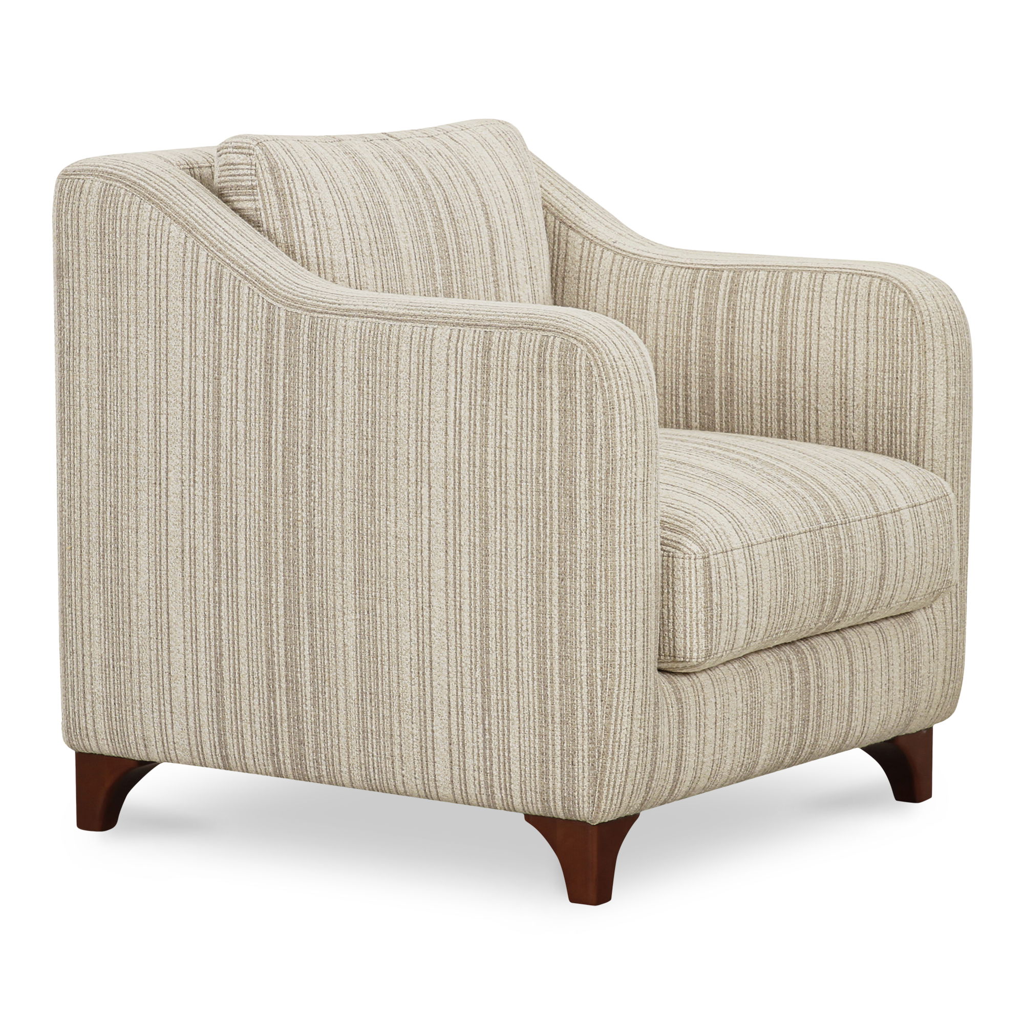 Hewitt Accent Chair Beige Stripe, by Moe's Home, 32" width x 31.5" height x 32" depth View 2