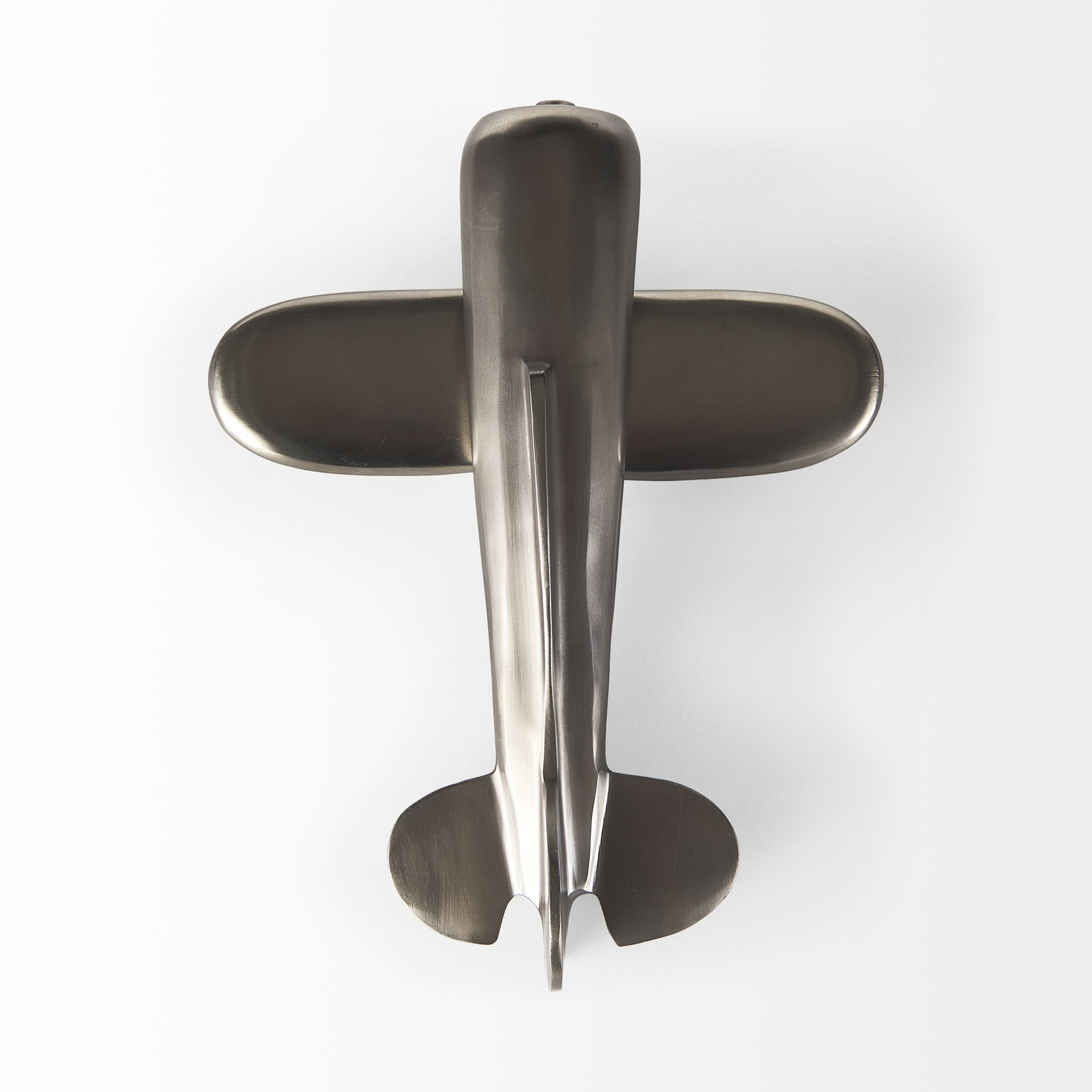 Maverick II 13L x 11W Gray Metal Fighter Plane, Decorative Object by Mercana, 13.39" length x 10.63" width x 5.12" height View 7