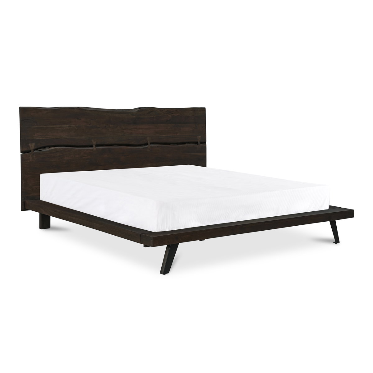 Madagascar Queen Platform Bed Dark Brown, by Moe's Home, 75.5" width x 48" height x 89" depth View 2