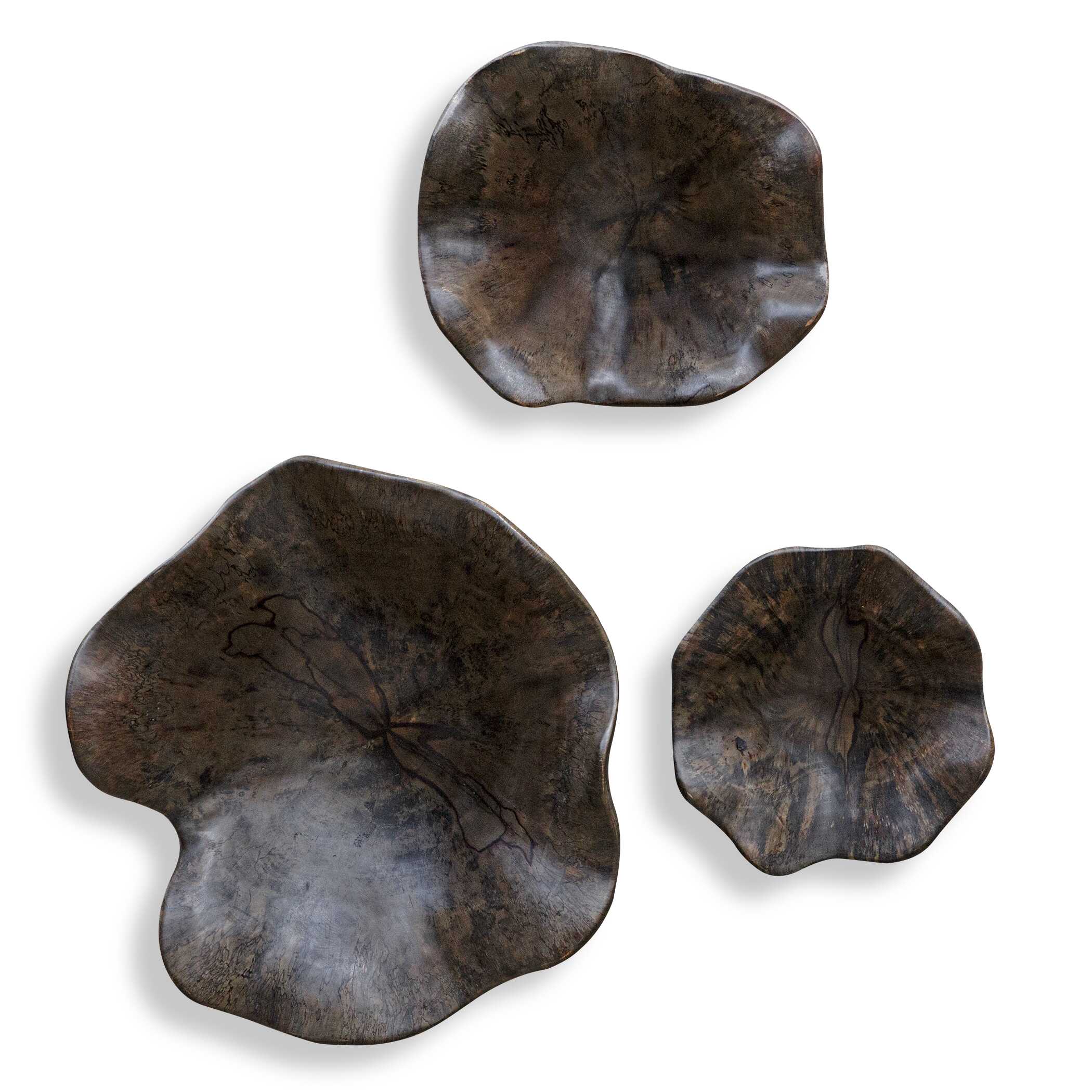 Two Wood Wall Décor In Mocha Set/3 large image 