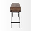 Glenn III 56L x 14W Dark Brown Wood with Black Iron Frame, 4 Drawer Console Table, by Mercana, 55.5" length x 14.5" width x 30" height thumbnail 6