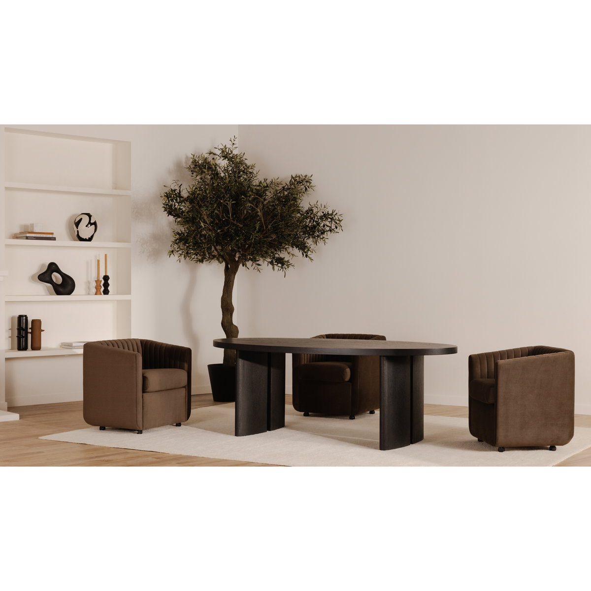 William Dining Table Black, by Moe's Home, 85.75" width x 30" height x 43.25" depth View 12