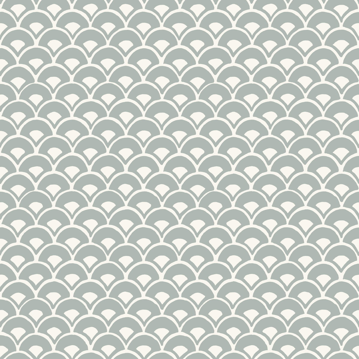 Stacked Scallops Blue Wallpaper, by York Wall, 33' length x 1'8.5" width x 0.02" depth