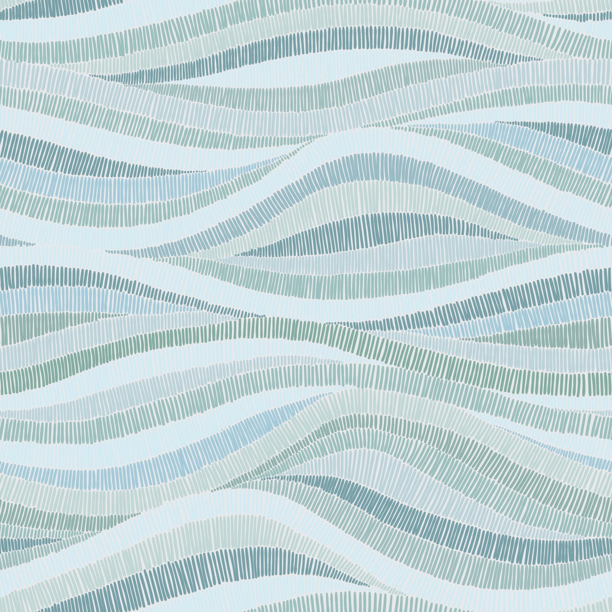 Mosaic Waves Blue Peel & Stick Wallpaper, by York Wall, 18'10.8" length x 1'6" width x 0.02" depth