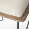 Katniss Backless 30in Seat Bar Stool | Cream Fabric with Gold Metal, Counter & Bar Stool by Mercana, 16" length x 16" width x 30" height thumbnail 9