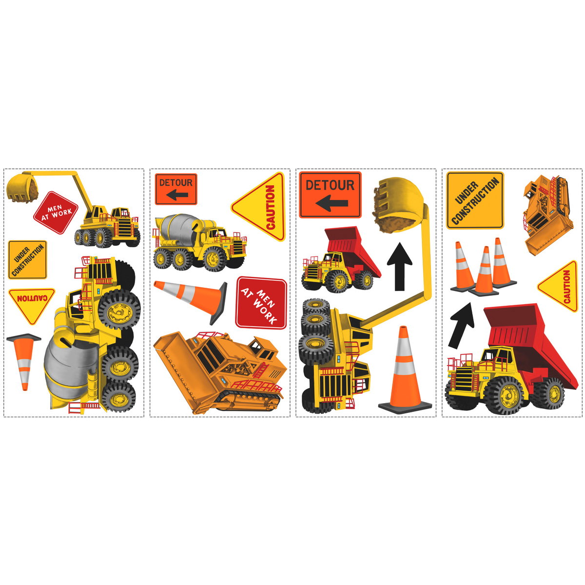 Under Construction Wall Decals, by York Wall, 1'6" length x 10" width x 2.5" depth