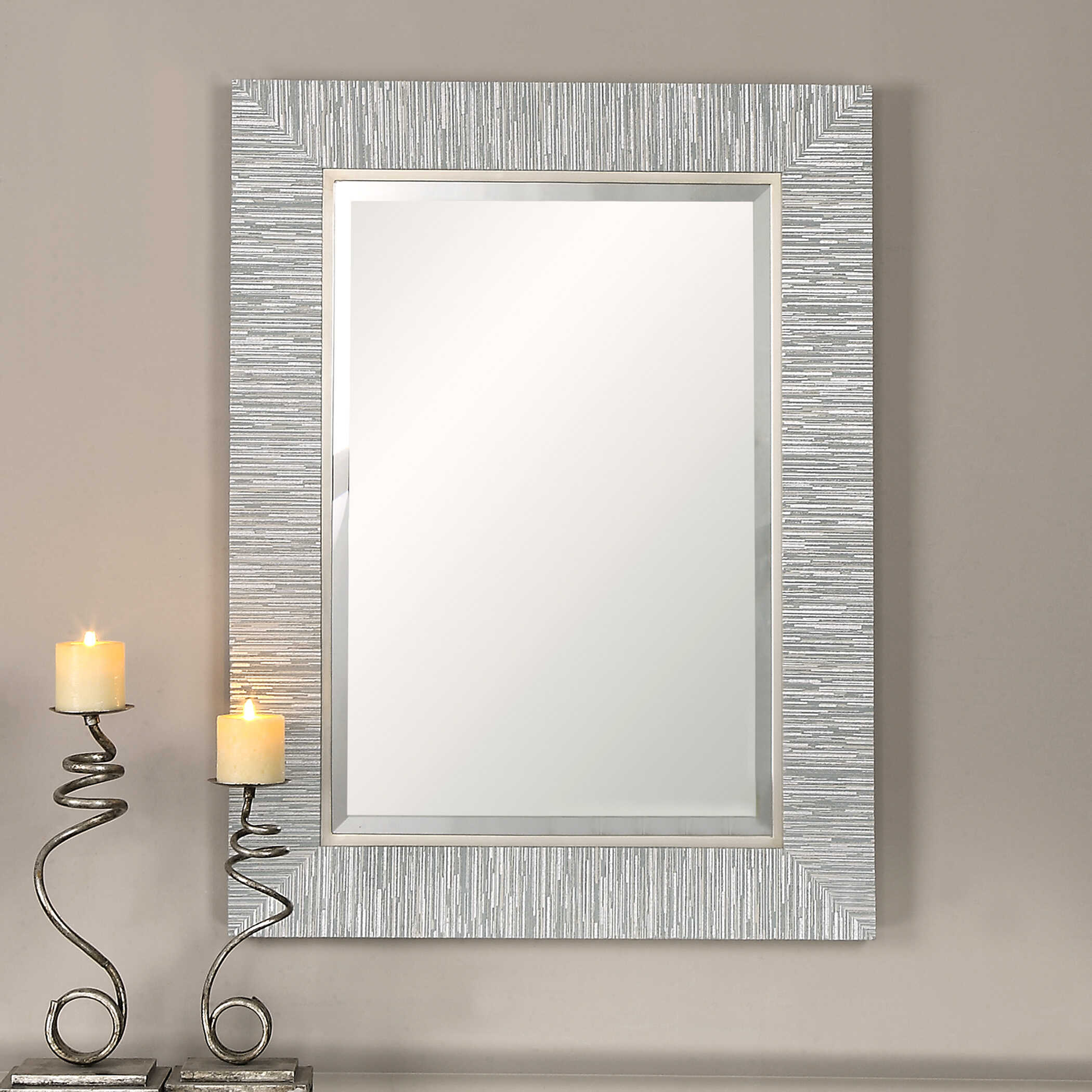 Belaya Gray Wood Mirror, by Uttermost, 28" width x 38" height x 1.25" depth View 4