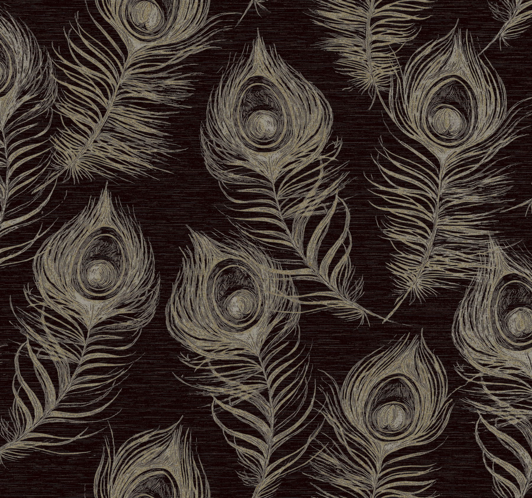 Regal Peacock Black Wallpaper large image 