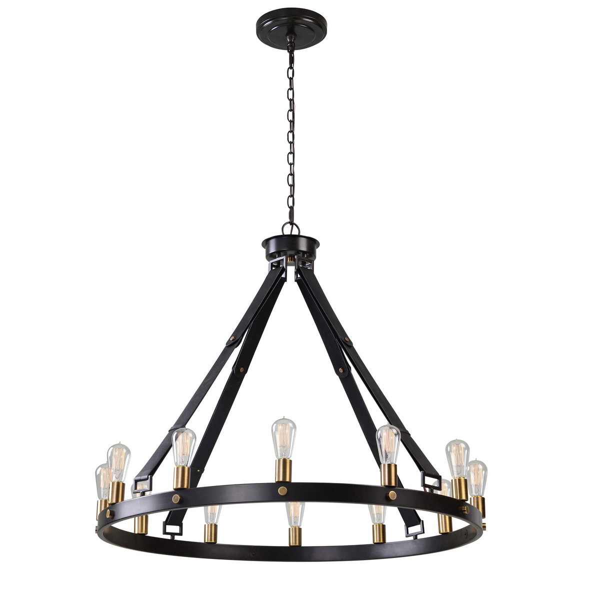 Marlow 12 Light Circle Chandelier, by Uttermost, 3'4.25" width x 2'10.75" height x 3'4.25" diameter View 6