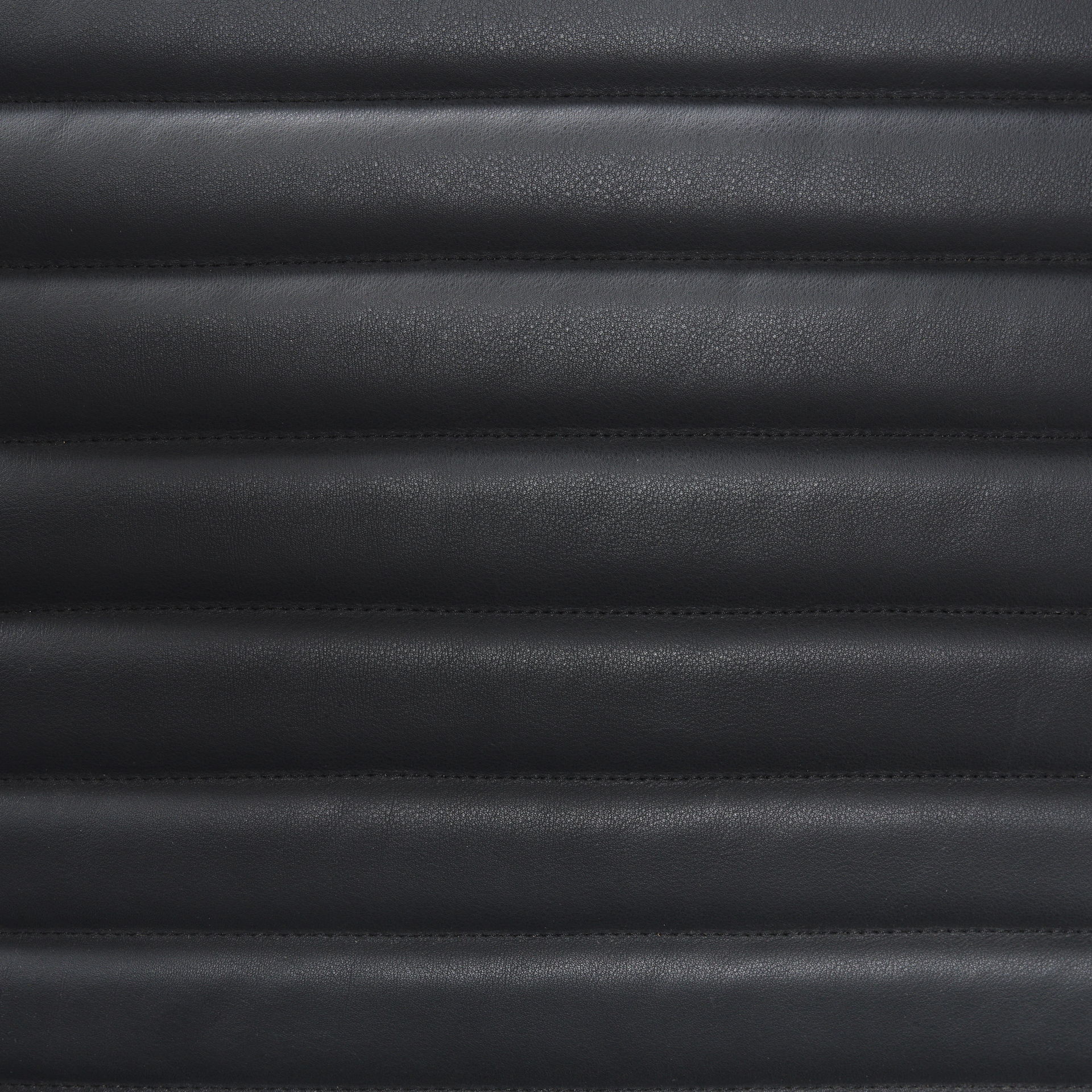 Grosjean Black Leather with Black Metal Frame Accent Chair, by Mercana, 27.56" length x 37.01" width x 34.65" height View 3