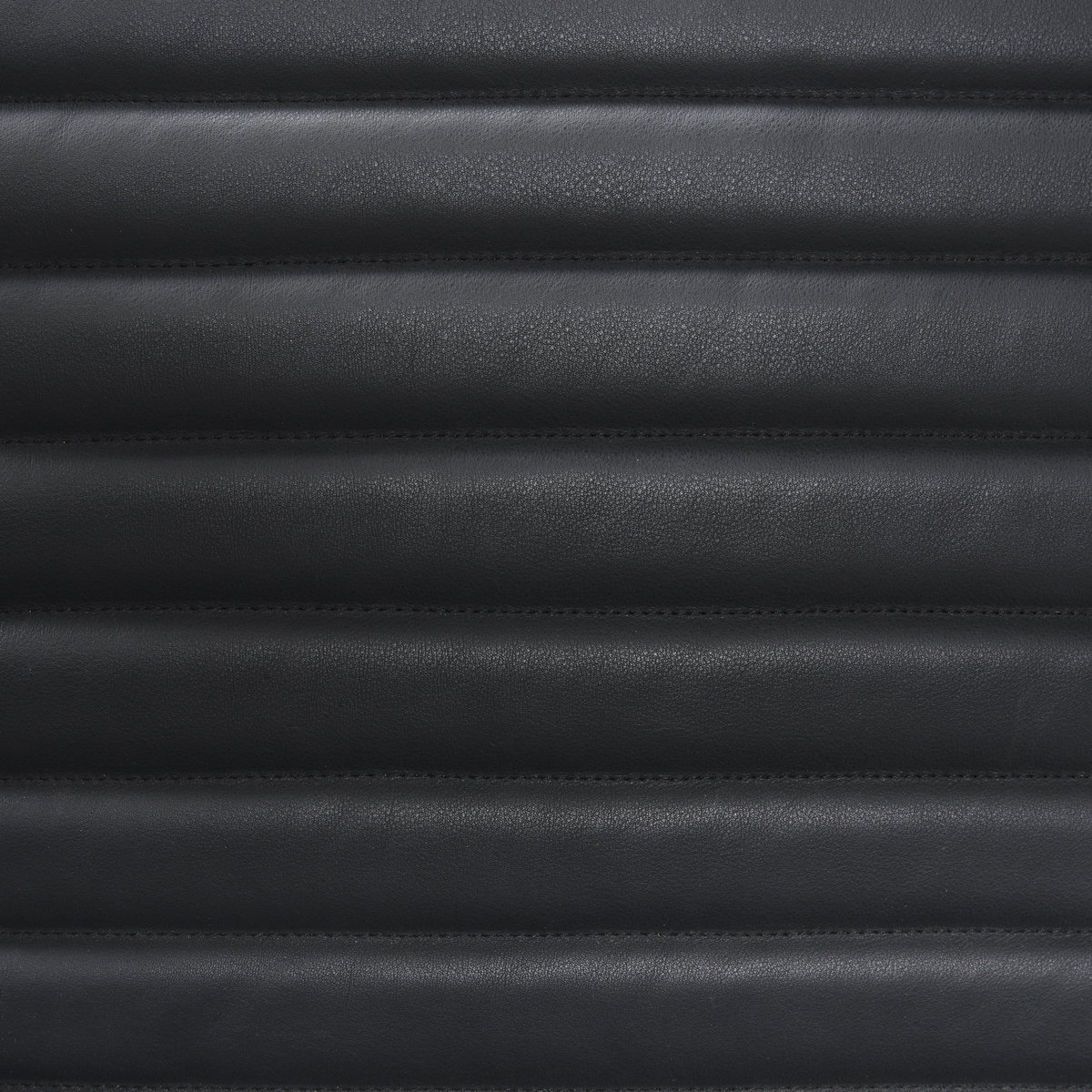 Grosjean Black Leather with Black Metal Frame Accent Chair, by Mercana, 27.56" length x 37.01" width x 34.65" height View 3