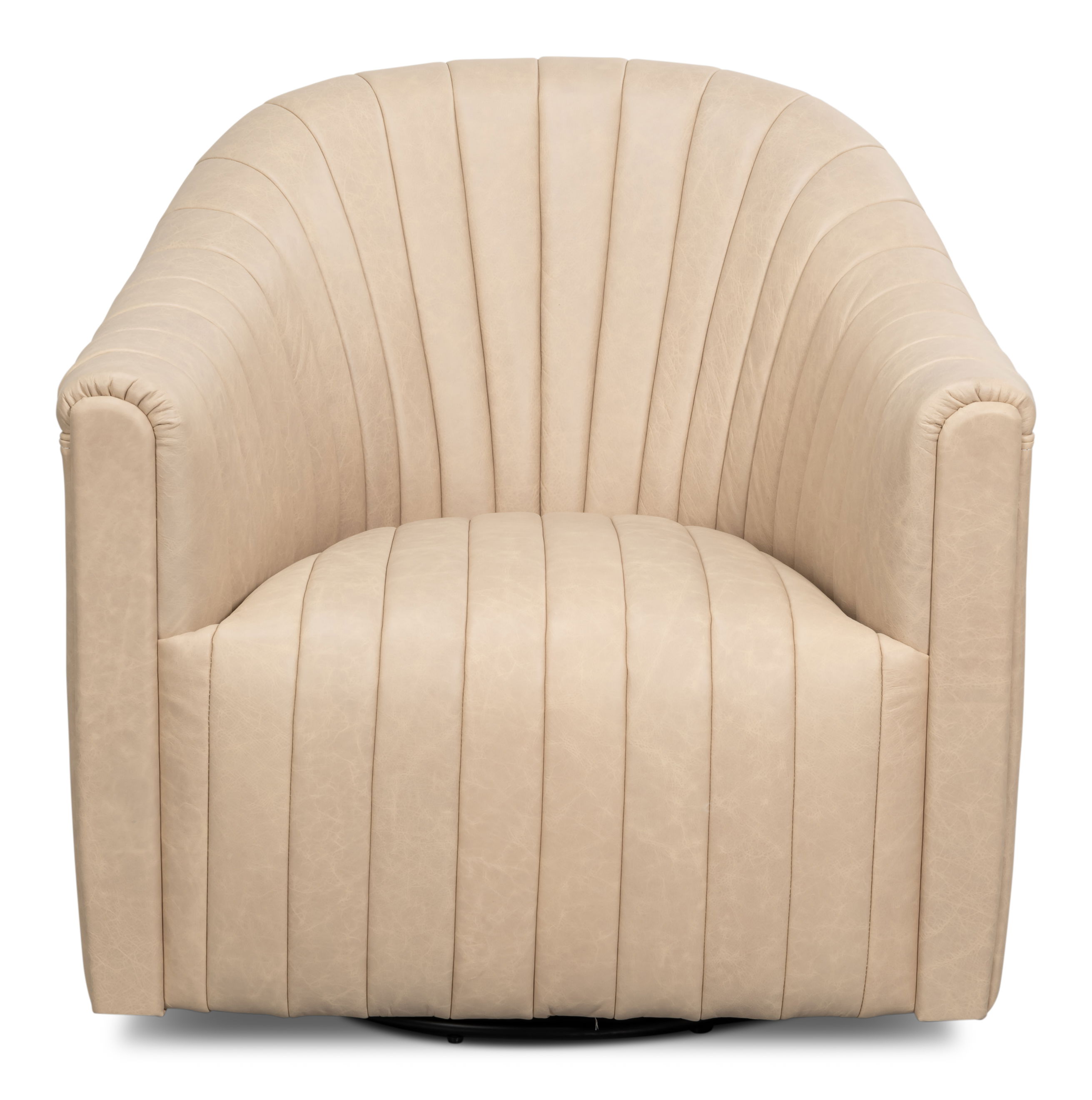 Essex Swivel Chair, Cappucino White, Seating by Sarreid, 32" length x 32" width x 30" height View 2
