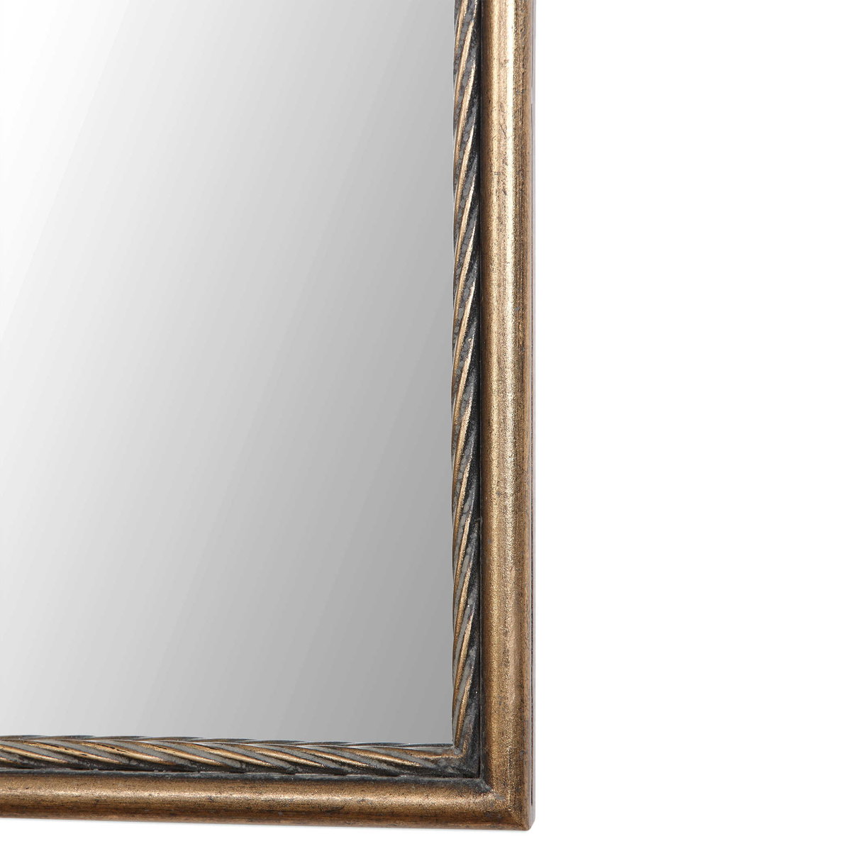 Adelasia Antiqued Gold Mirror, by Uttermost, 2' width x 5'8.62" height x 1" depth View 5