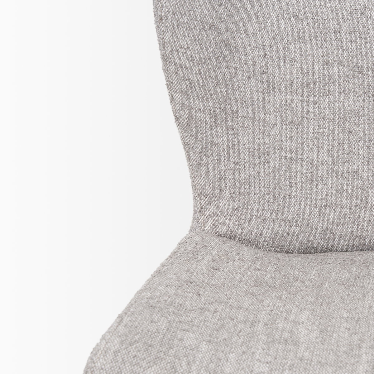 Hartt Dining Chair with Matte Black Metal Frame and Gray Fabric, by Mercana, 19.75" length x 25" width x 32.5" height View 11