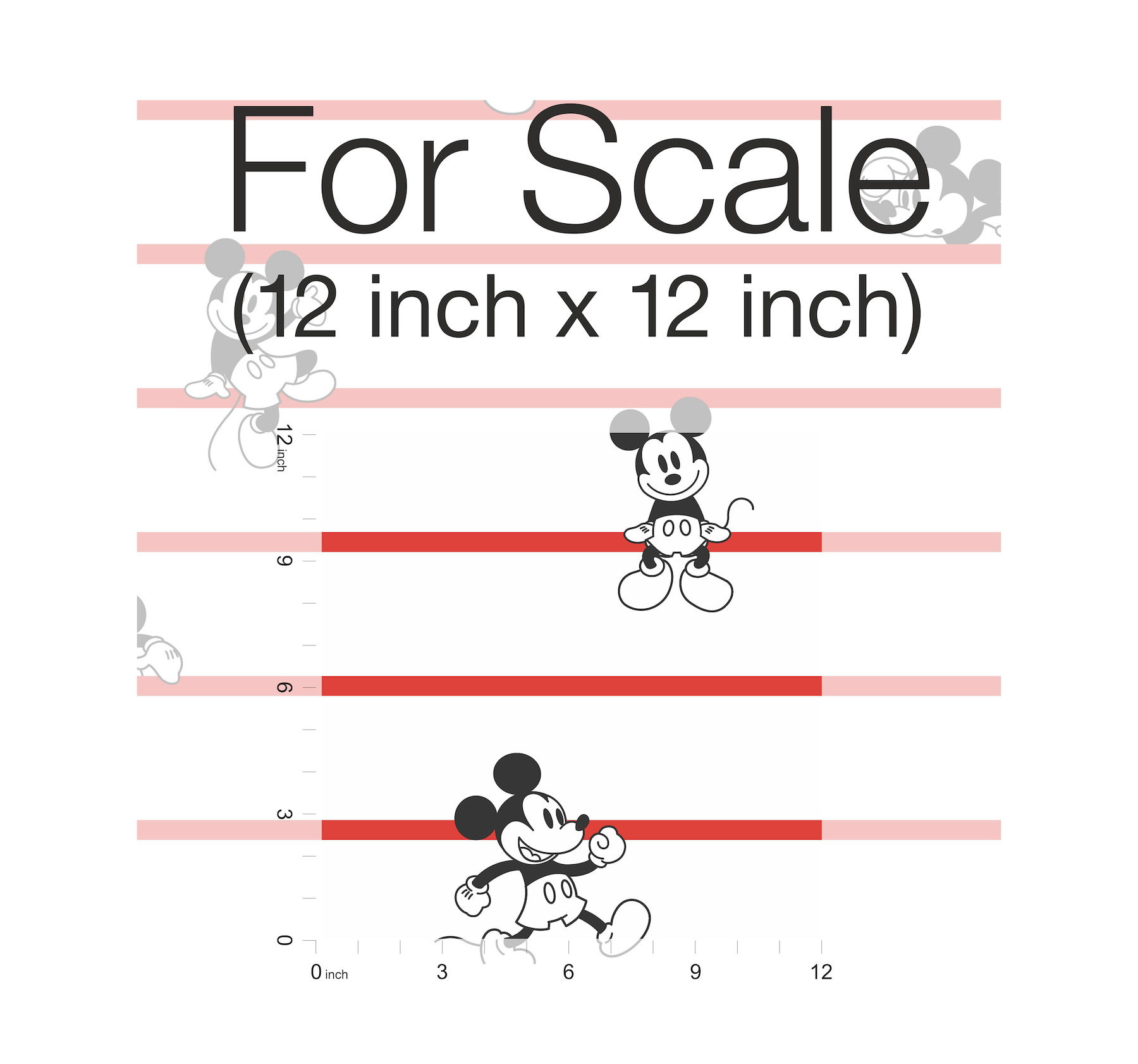 Disney Mickey Mouse Stripe Red Wallpaper, by York Wall, 33' length x 1'8.5" width x 0.02" depth View 2