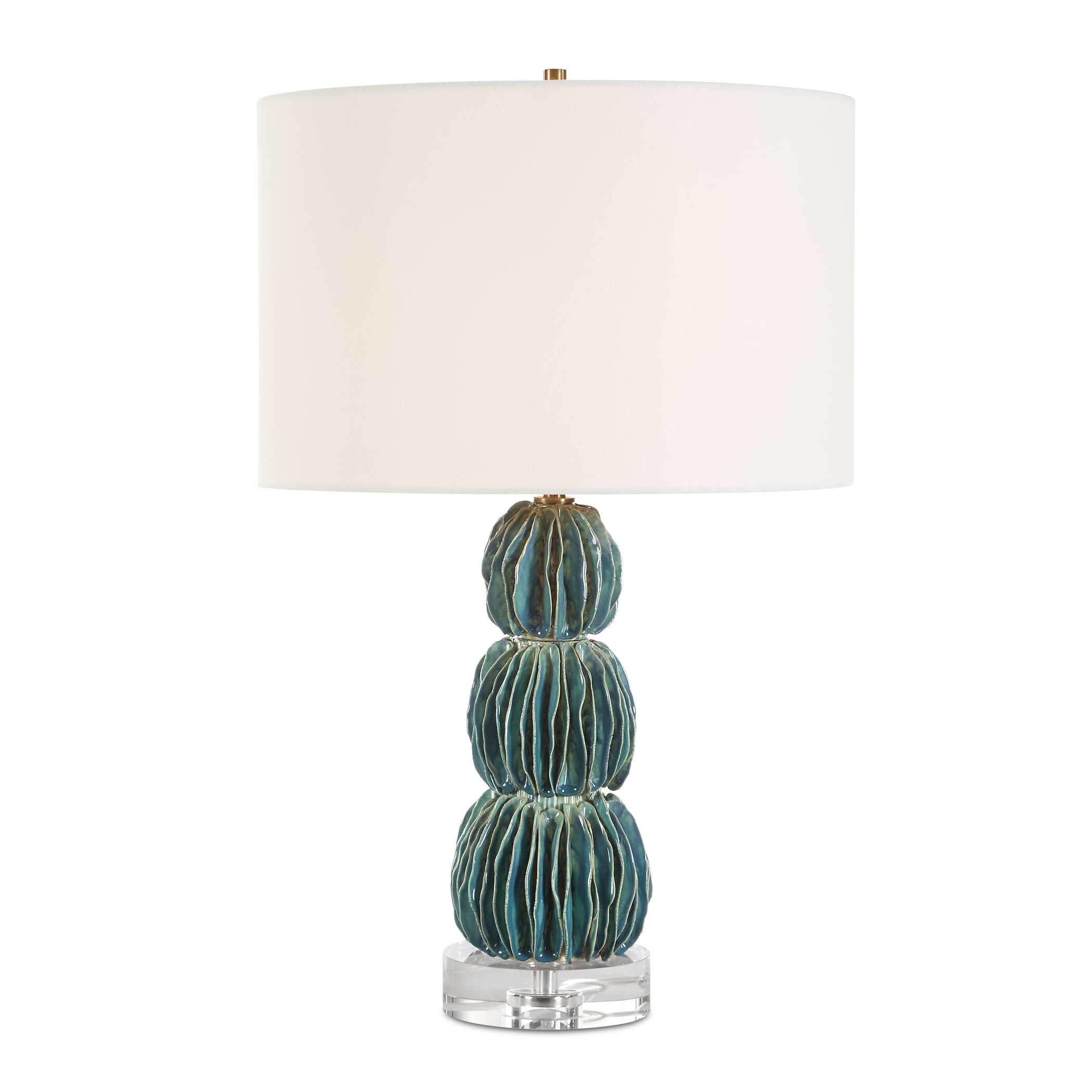 Bonaire Teal Blue Table Lamp, by Uttermost, 13" width x 25.25" height x 13" depth View 1