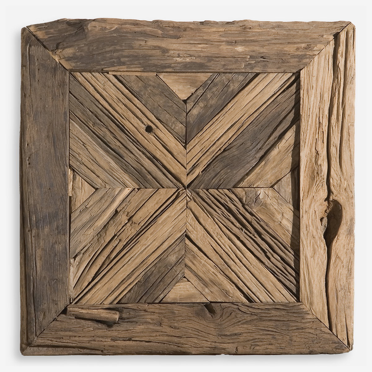 Rennick Reclaimed Wood Wall Art, Sculptural Wall Art by Uttermost, 21" width x 21" height x 2" depth View 1