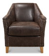 Granville Leather Chair, Seating by Sarreid, 28" length x 28" width x 32" height thumbnail 2