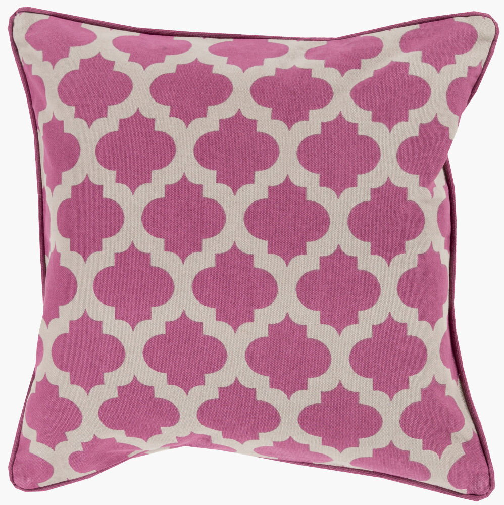 Morrocan Printed Lattice Accent Pillow, Decorative Pillow by Surya, 22" length x 22" width