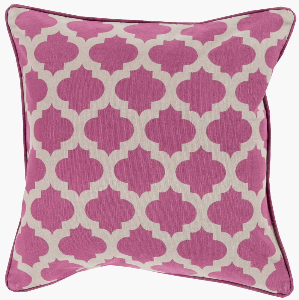 Morrocan Printed Lattice Accent Pillow Poly, Decorative Pillow by Surya, 20" length x 20" width
