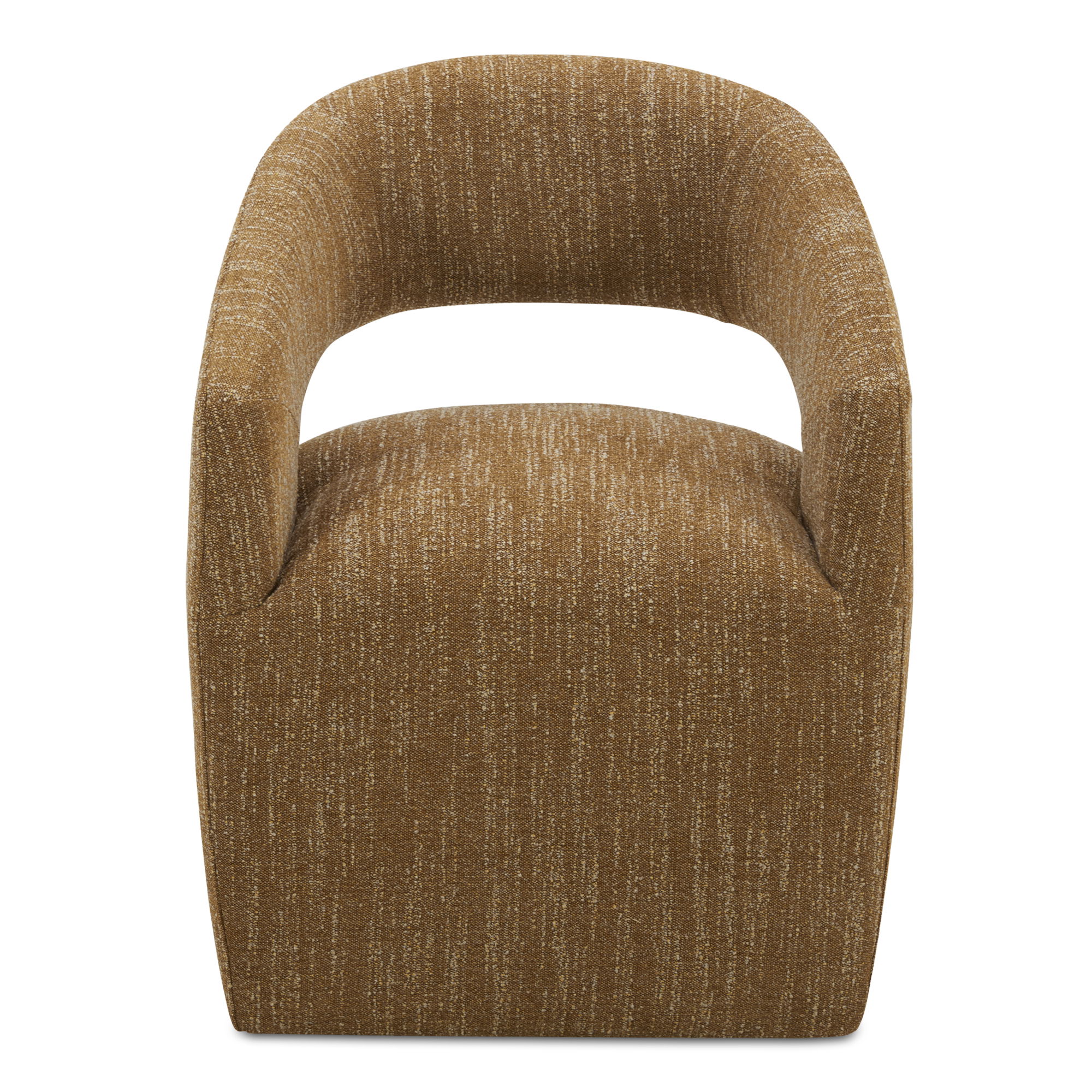 Barrow Rolling Dining Chair Amber Glow, by Moe's Home, 25.5" width x 32.25" height x 25.5" depth View 1