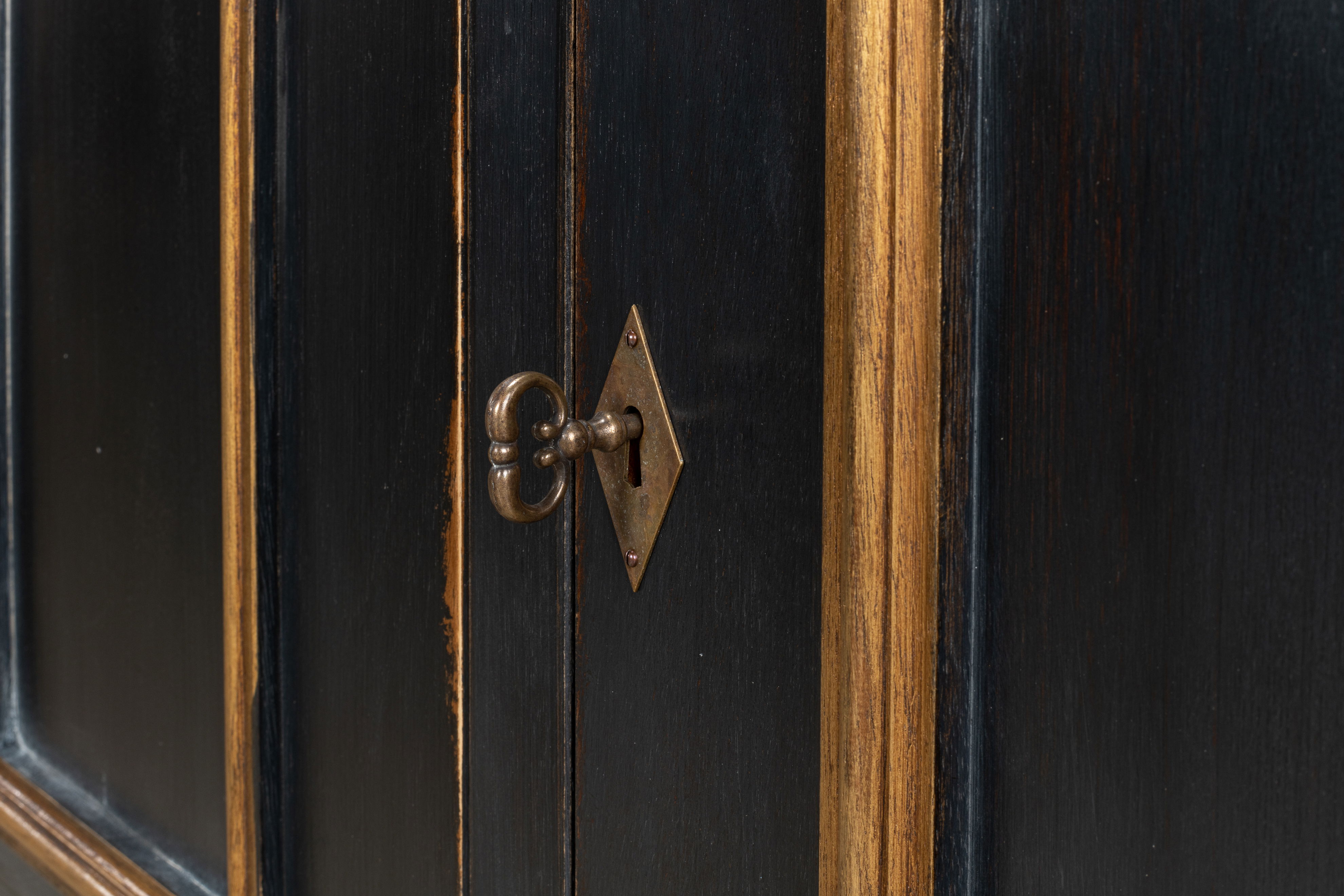 *Louis Xvi Buffet,Powder Black W/Gold, Cabinets & Sideboard by Sarreid, 60" length x 18" width x 34" height View 9