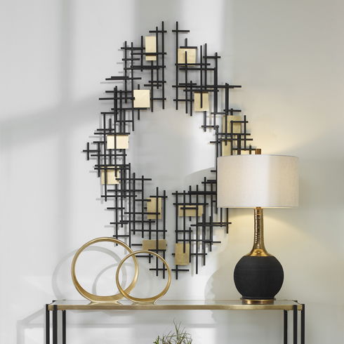 Reflection Metal Grid Wall Decor, S/2