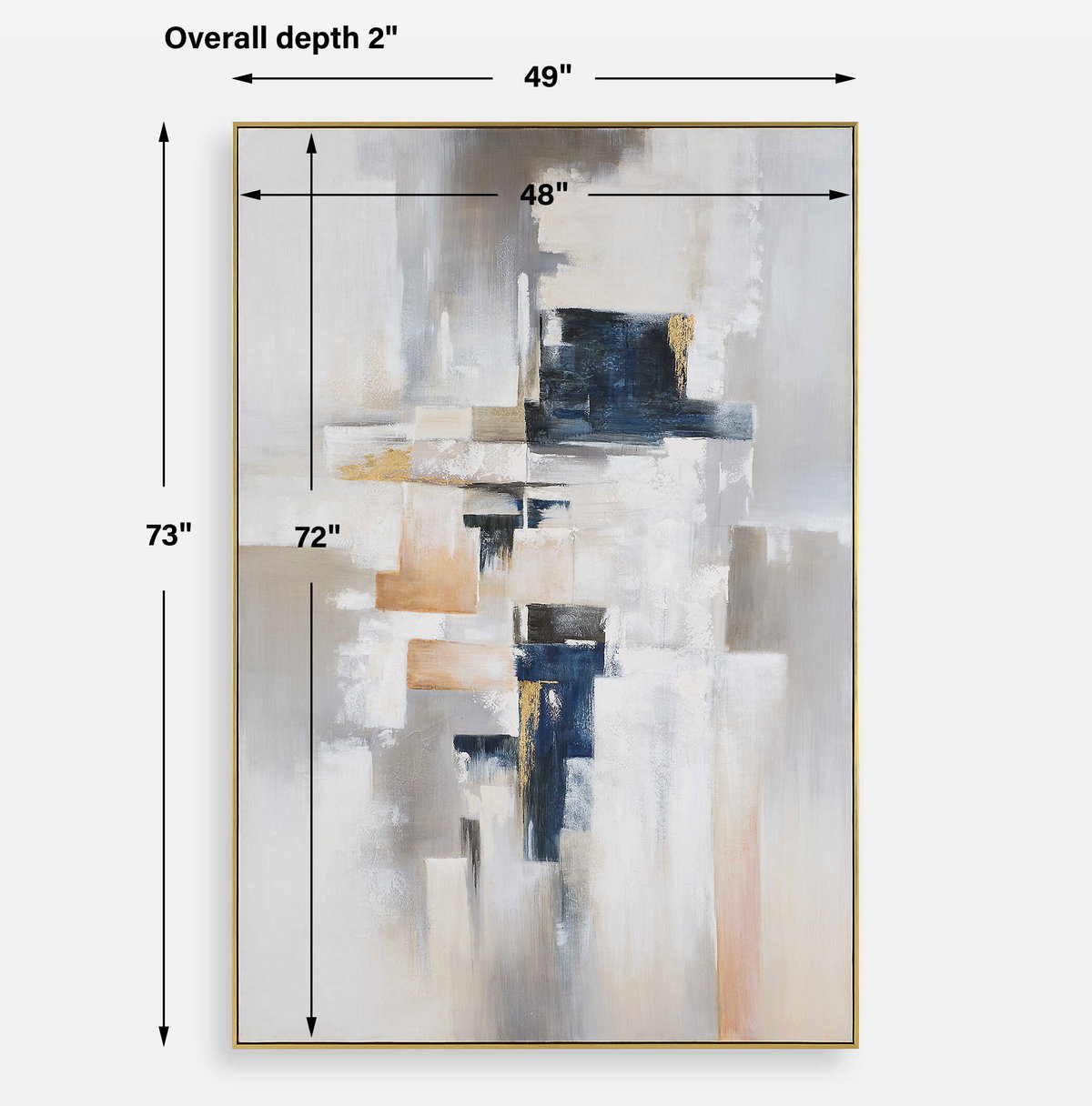Waterfront Geometric Abstract Art, by Uttermost, 49" width x 73" height x 2" depth View 3