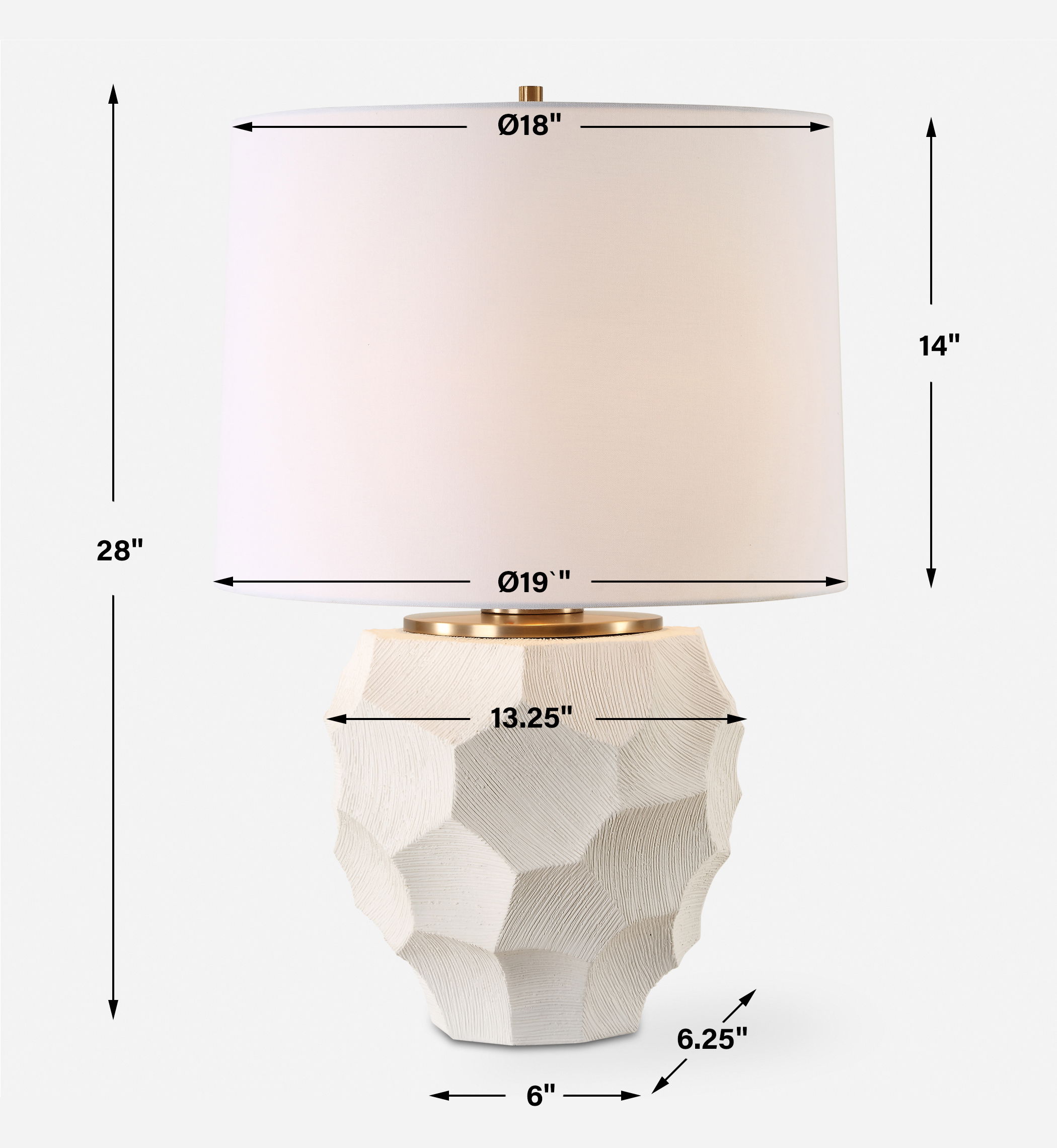 On Edge Chalk White Table Lamp large image 