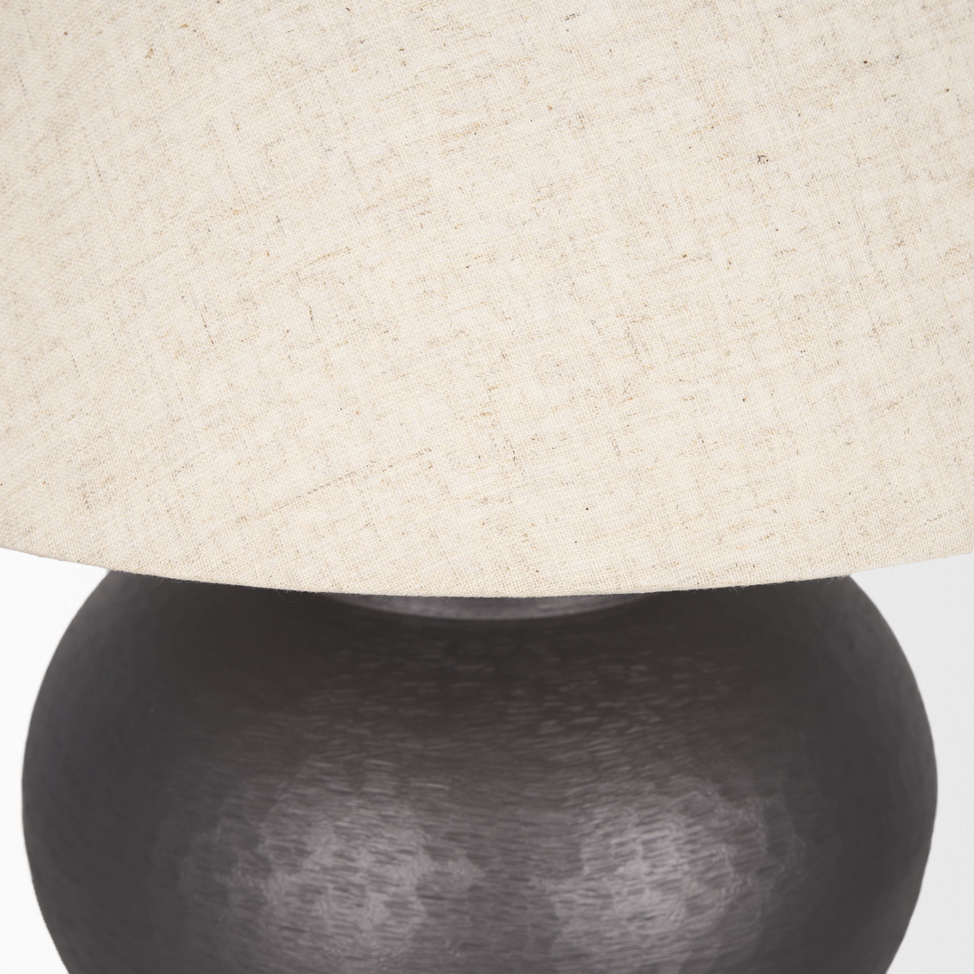 Salaah Black Brushed Metal with Beige Shade Table Lamp large image 